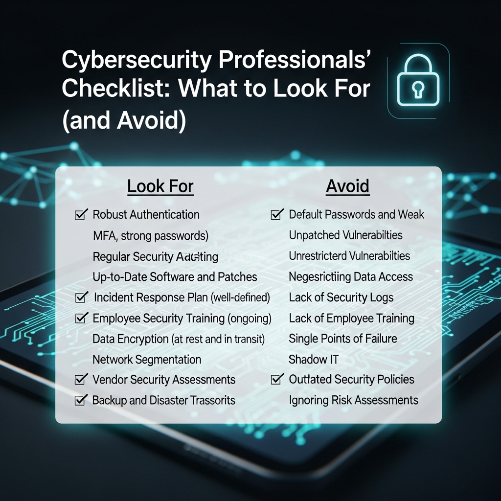 Cybersecurity Professionals’ Checklist: What to Look For (and Avoid)